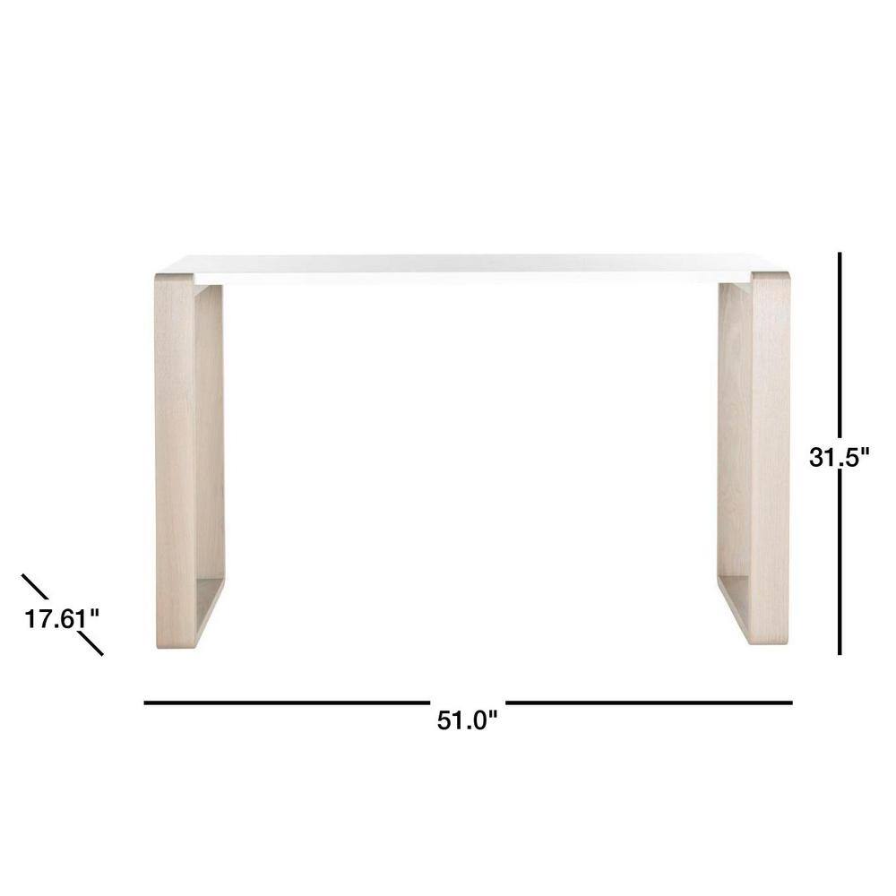White and Grey Lacquered Wood Hallway Table with Storage