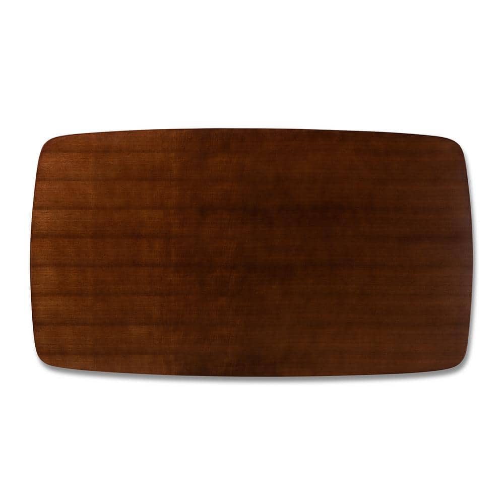 Flora Mid-Century Modern Solid Rubberwood Dining Table in Walnut