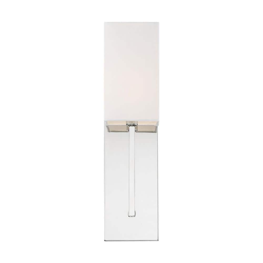 Vesey Polished Nickel 18" Wall Sconce with White Linen Shade
