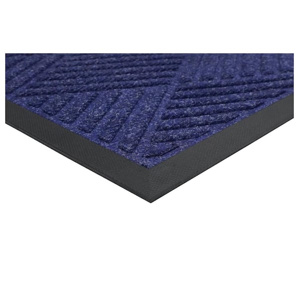Graphite Grid Blue colored 36 in. x 60 in. Indoor/Outdoor Doormat