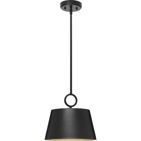 Parkhurst Collection 12.37 in. 1-Light Matte Black New Traditional Pendant for Kitchen