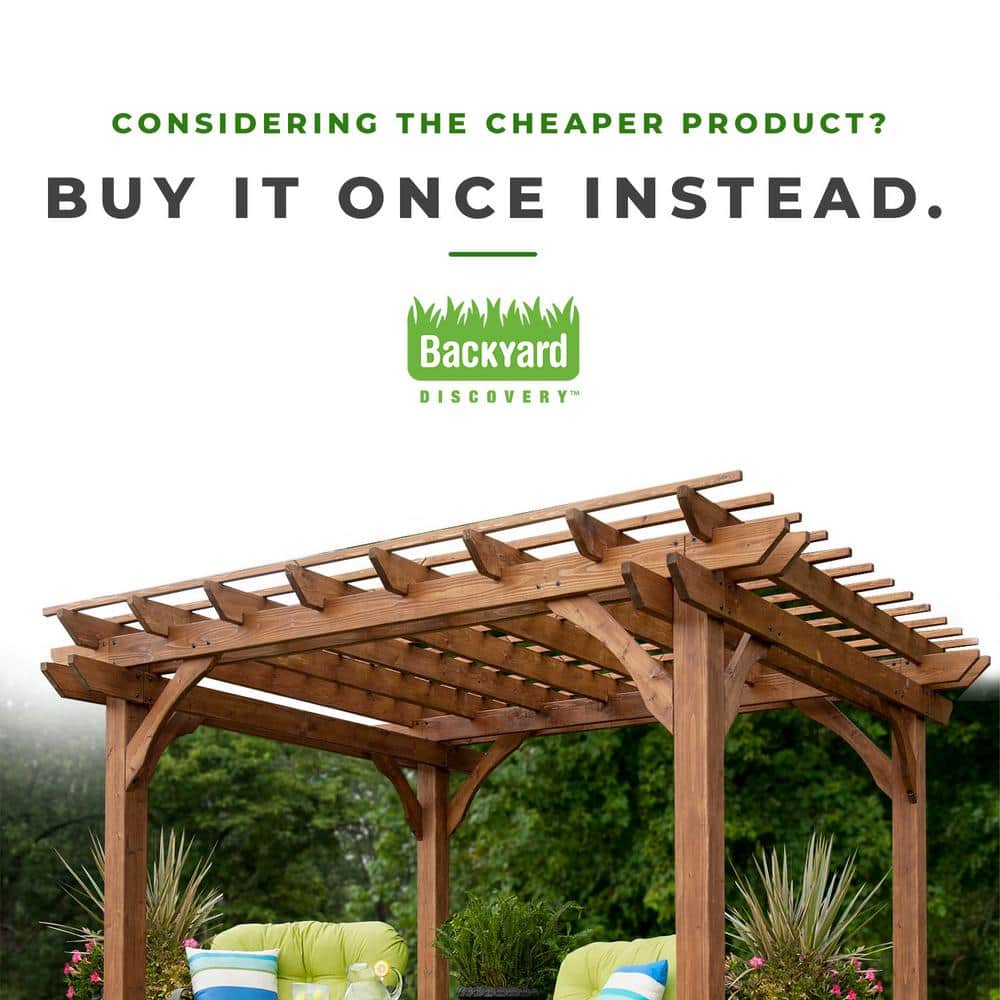 Somerville 14' x 10' Cedar Wood Pergola with Electric Outlets