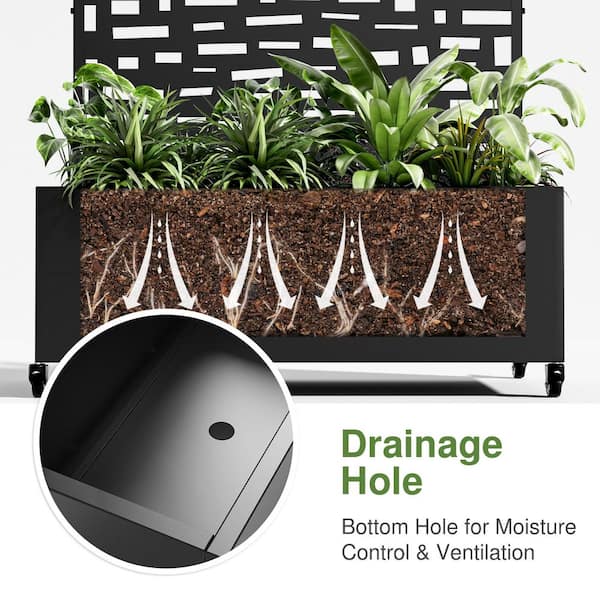 Lumioca 71.37 In. H x 35.1 In. W Black Metal Rectangle Outdoor