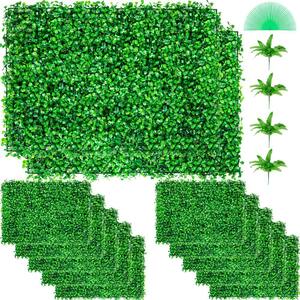 24 in. x 16 in. Artificial Boxwood Panels Wall Panels Artificial Grass Backdrop Wall 1.6 in. Hedge Screen, 12 PCS