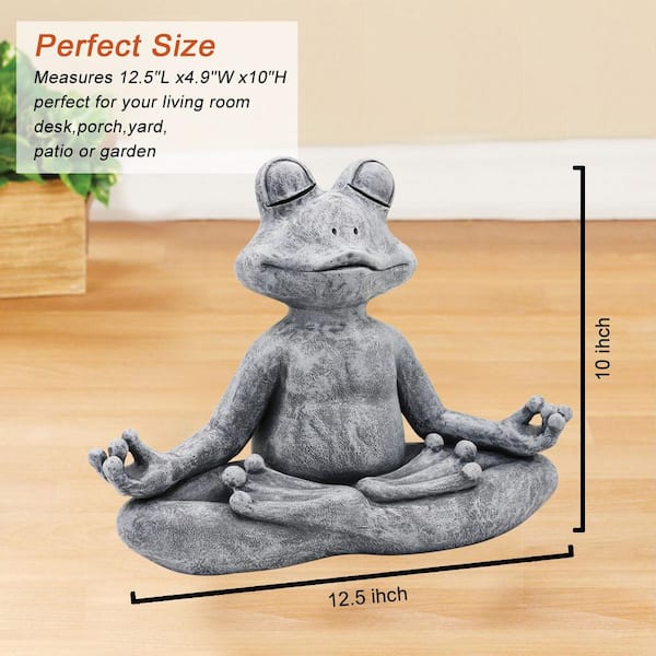 Goodeco 12.5 in. x 10 in. Original Zen Yoga Frog Figurine Outdoor Statue,Garden  Decor Sculptures,Unique Gift idea LD6010 - The Home Depot