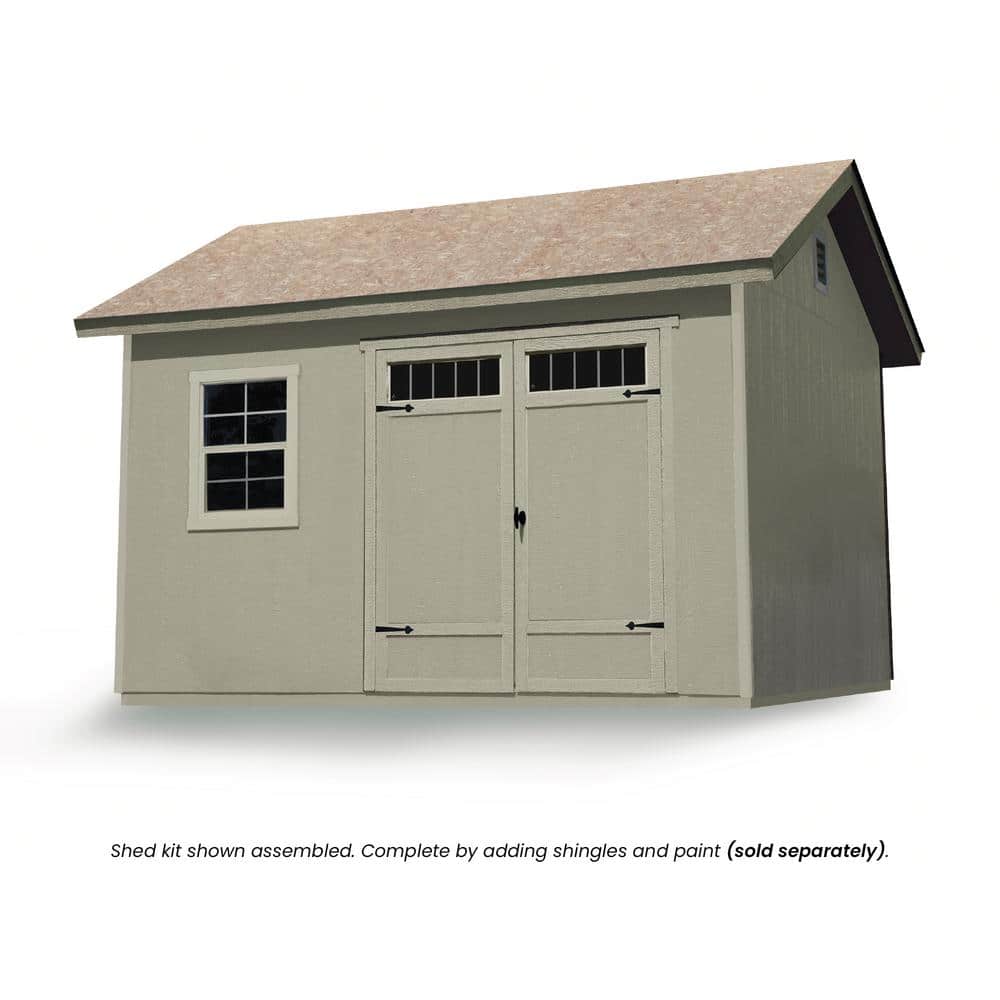 Beachwood 10' x 12' Beige Wood Storage Shed with Windows