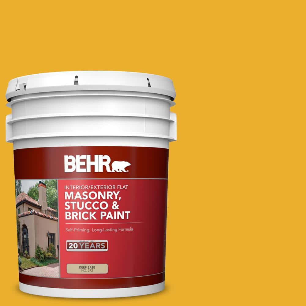 5 gal. #P280-7 Midsummer Gold Flat Interior/Exterior Masonry, Stucco and Br