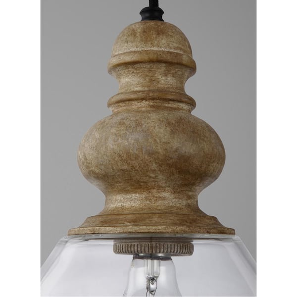 Matrimonio 1-Light Driftwood/Dark Weathered Zinc Hanging Pendant