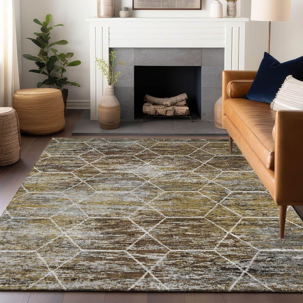 Chantille Machine Washable Indoor/Outdoor Abstract ACN1724 Brown 10 ft. x 14 ft. Area Rug price history on PriceWatchPro