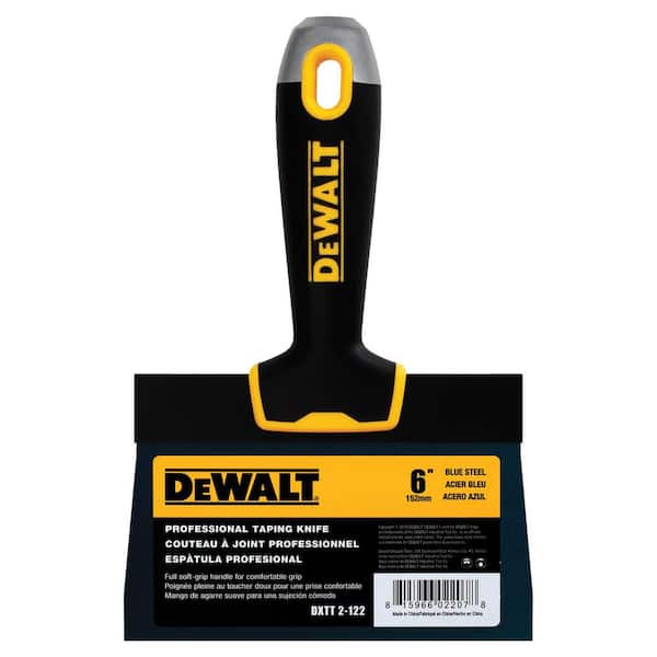 DEWALT 6 in. Blue Steel Taping Knife with Soft Grip Handle
