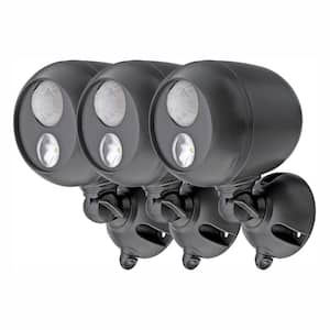 Outdoor 140 Lumen Battery Powered Motion Activated Integrated LED Spotlight, Brown (3-Pack)