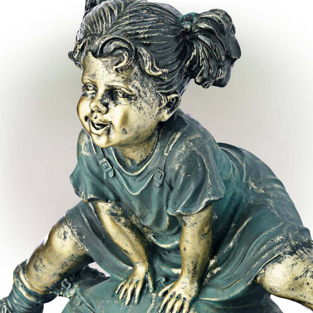 Whimsical Playfulness Antique Finish Children Garden Statue