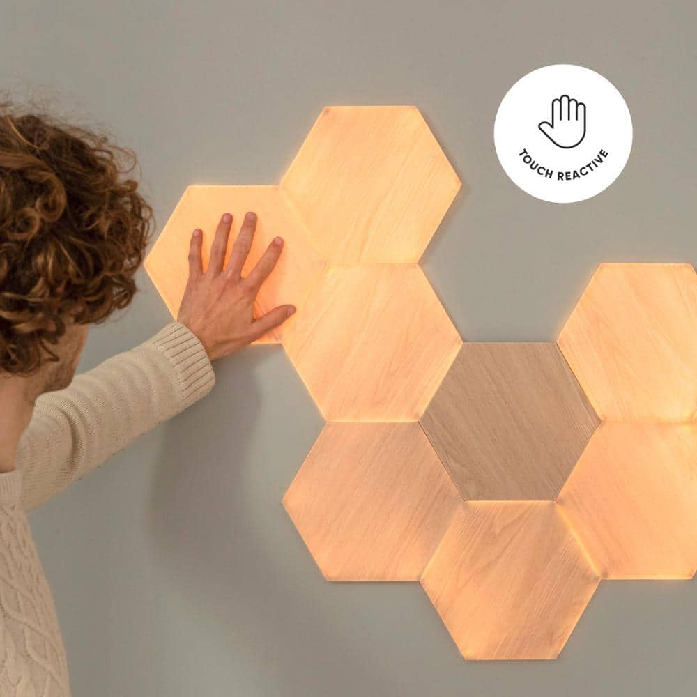 Nanoleaf 7 Panels Adjustable White Hexagon Modular LED Wall Lights