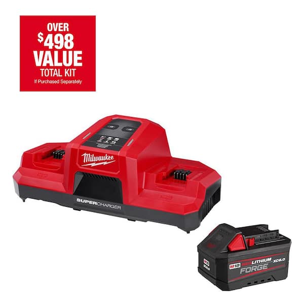 Milwaukee M18 18V Lithium-Ion Starter Kit with FORGE 6.0Ah Battery and Super Charger