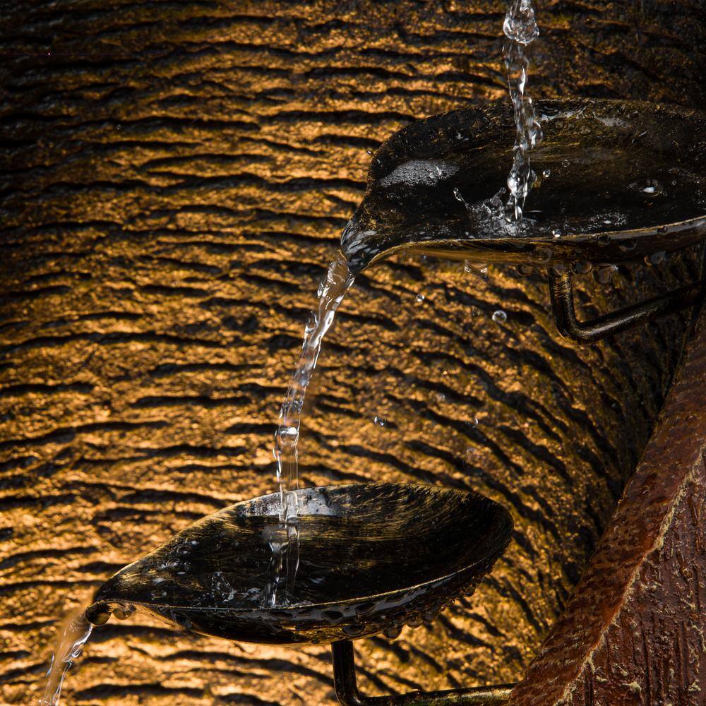Brown Fiberglass Indoor/Outdoor Fountain with Light