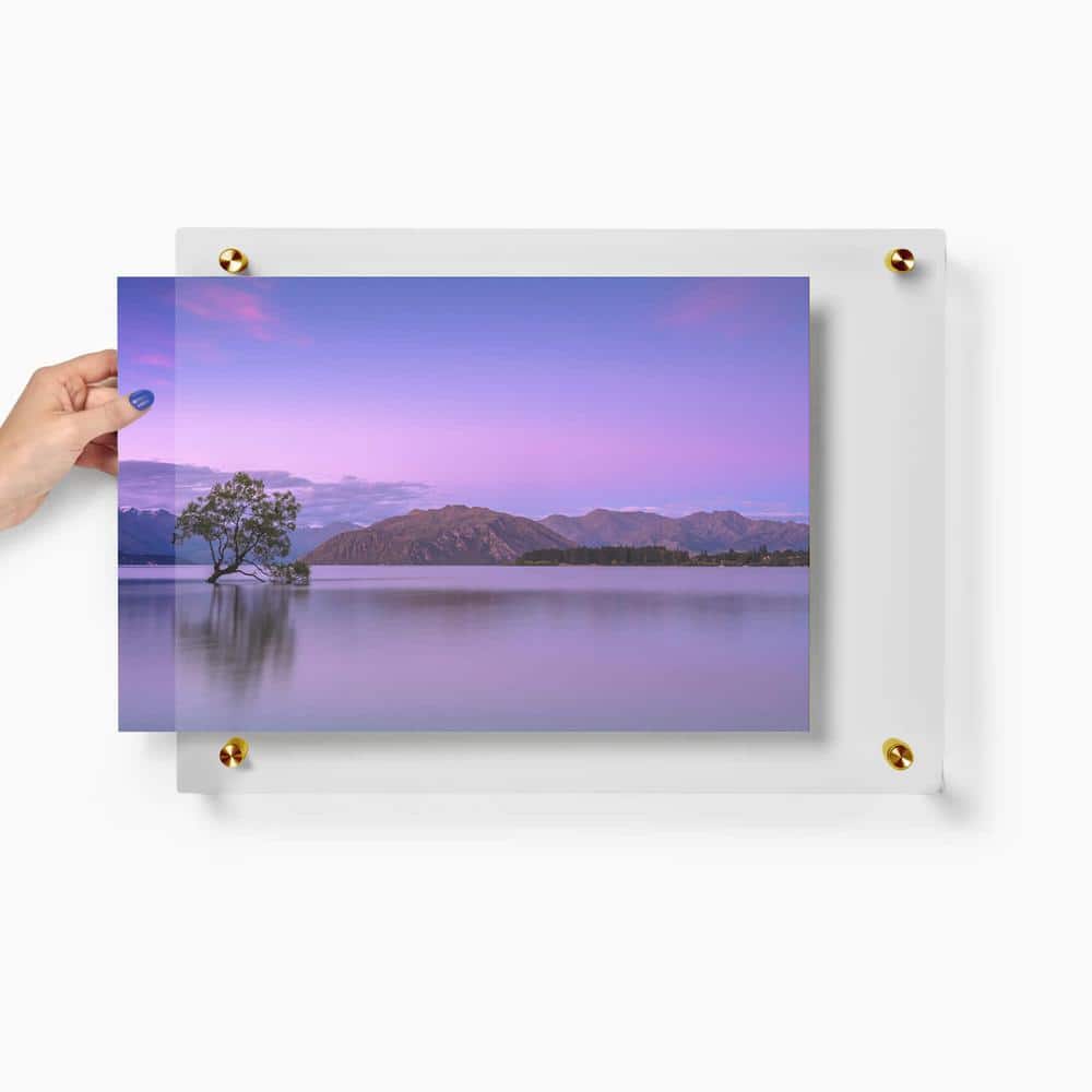Gold Acrylic Floating Wall Mount Picture Frame 14x14