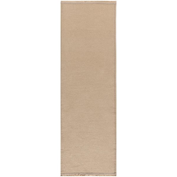 Nourison Washable Jute Natural 2 ft. x 8 ft. Solid Contemporary Runner Area Rug