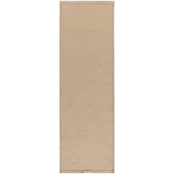 Nourison Washable Jute Natural 2 ft. x 8 ft. Solid Contemporary Runner Area Rug