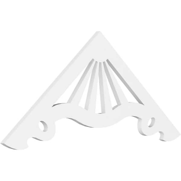 Ekena Millwork 1 in. x 48 in. x 20 in. (10/12) Pitch Marshall Gable Pediment Architectural Grade PVC Moulding