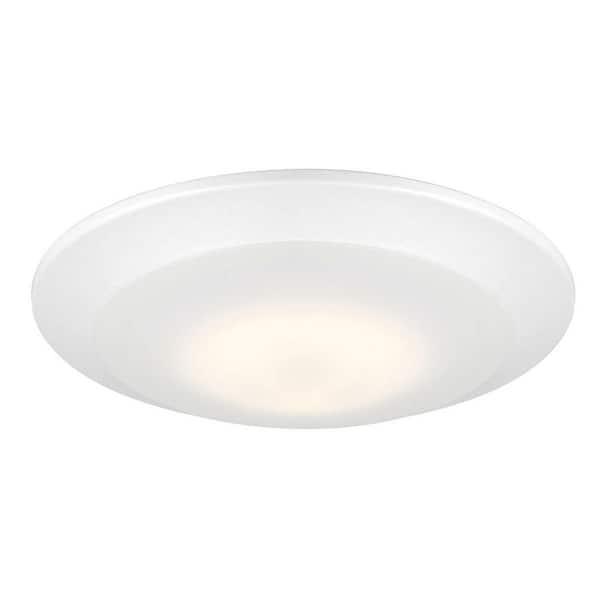 7 in. Selectable CCT White Integrated LED J-Box or Recessed Light Can Mounted LED Disk Trim