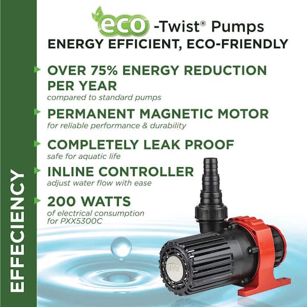 Alpine Corporation Eco-Twist Energy-Saving Pump with Controller