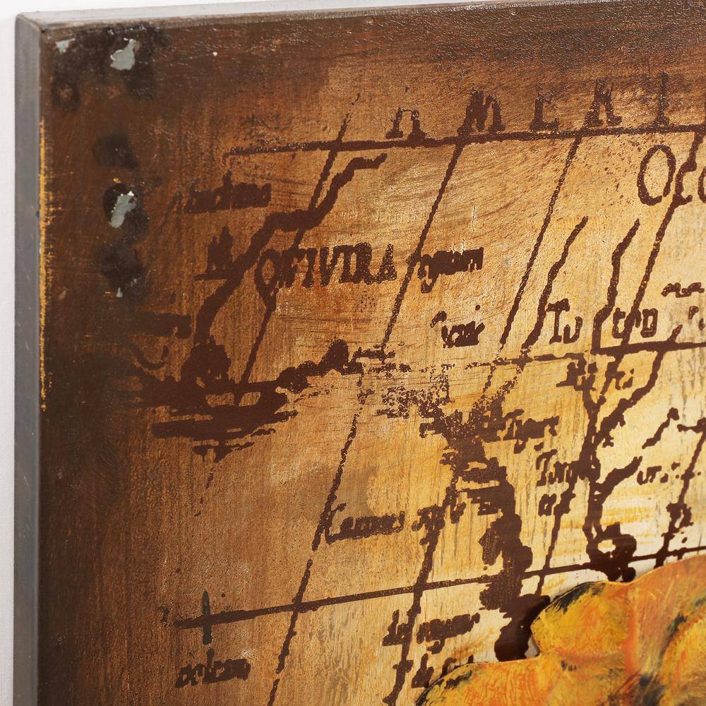 Empire Art Direct 3D Mixed Media Iron World Map Wall Sculpture