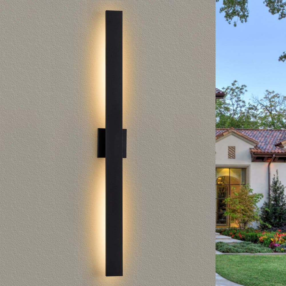 C Cattleya 48in. Black Aluminum Dimmable LED Outdoor Hardwired