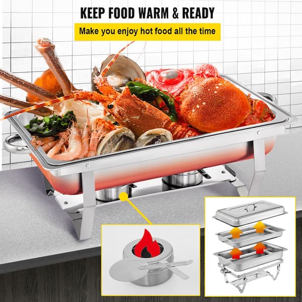 Disposable Chafing Dish Buffet Set, Food Warmers for Parties, Complete 33  Pcs of