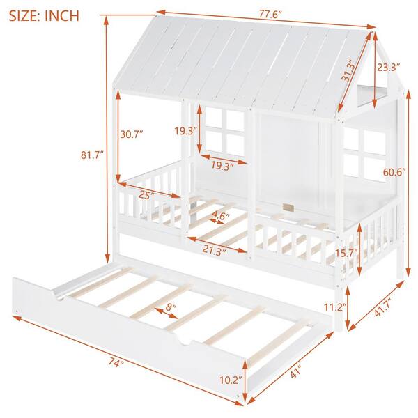 HOMESTYLES Seaside Lodge 3-Piece Hand Rubbed White Twin Bedroom Set  5523-4021 - The Home Depot