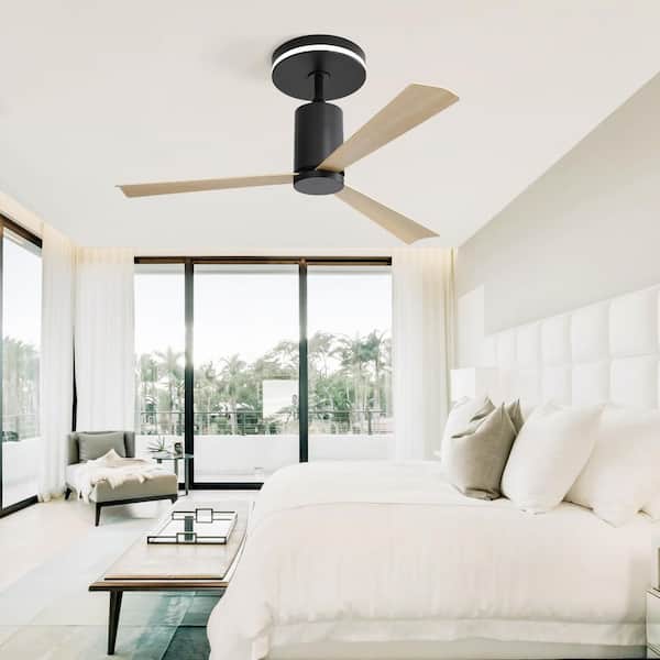 52 in. Indoor/Outdoor Standard Black Downrod Ceiling Fan with Light and 6 Speed DC Motor