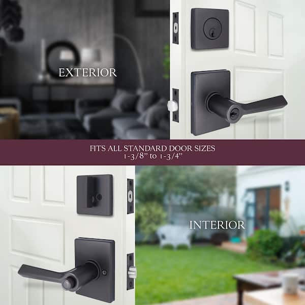 Wilshire Gun Metal Single Cylinder Door Lever Combo Pack Featuring Dual Keyway
