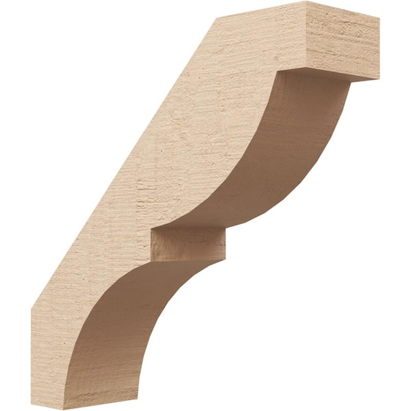 Ekena Millwork 5 in. x 18 in. x 18 in. Valencia Rough Cedar Woodgrain Timberthane Polyurethane Knee Brace, Primed