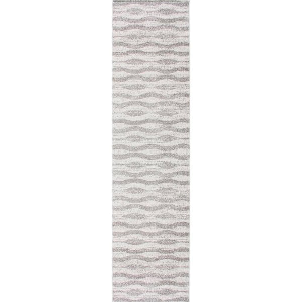 nuLOOM Tristan Modern Striped Gray 3 ft. x 10 ft. Runner Rug