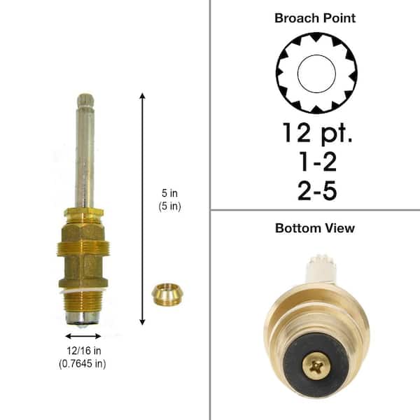 5 in. 12pt Broach Right Hand Stem for Price Pfister