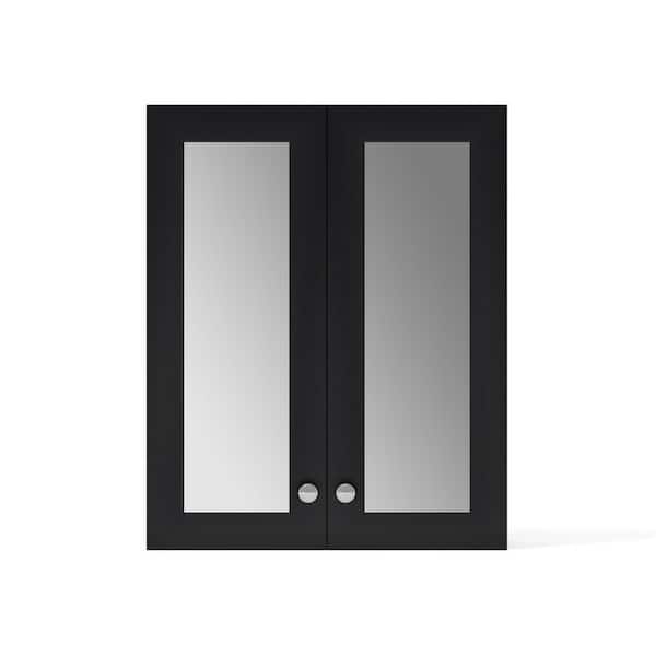 Tux 24 in. W x 30 in. H Rectangular Engineered Wood Medicine Cabinet with Mirror in Espresso