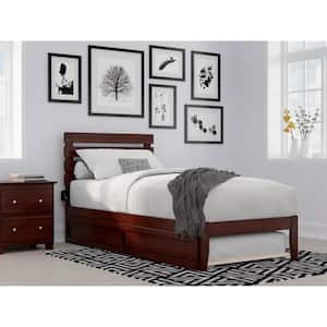 Oxford Twin Extra Long Bed with USB Turbo Charger and Twin Extra Long Trundle in Walnut