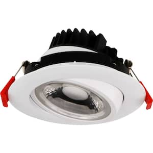 4 in. White 3000K Canless Remodel Directional Gimbal Integrated LED Recessed Light Kit