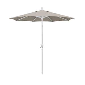 7.5 ft. Matte White Aluminum Market Push Tilt Patio Umbrella in Woven Granite Olefin