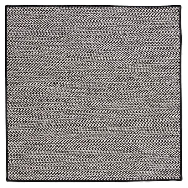 Sadie Black  Doormat 4 ft. x 4 ft. Indoor/Outdoor Patio Braided Area Rug