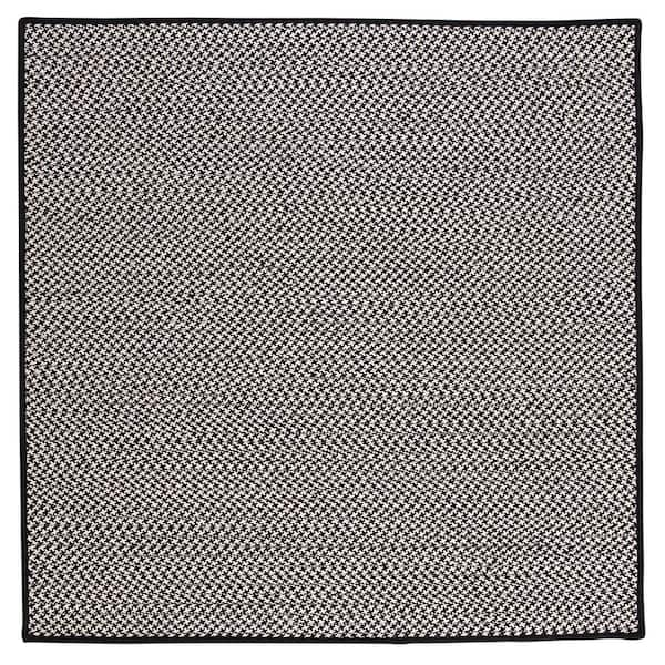 Home Decorators Collection Sadie Black  Doormat 4 ft. x 4 ft. Indoor/Outdoor Patio Braided Area Rug