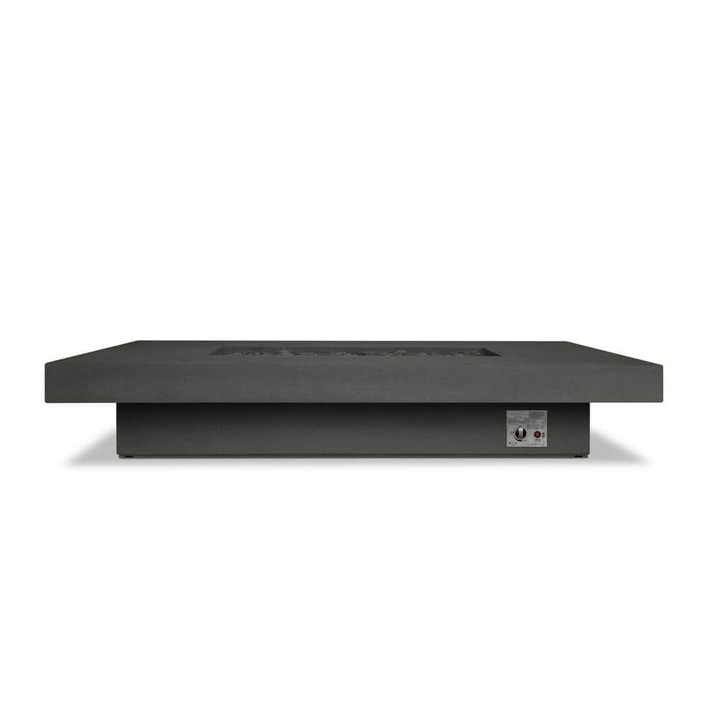 Carbon Gray 72" Rectangular Concrete Gas Fire Pit Table