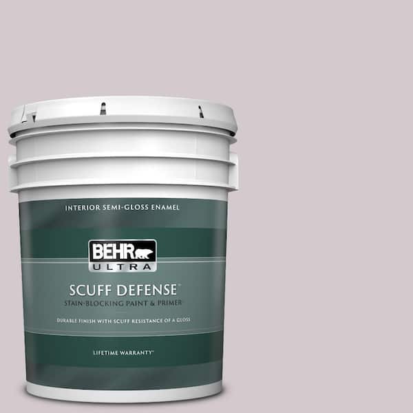 BEHR ULTRA 5 gal. #N110-1 Dusty Lilac Extra Durable Semi-Gloss Enamel Interior Paint & Primer