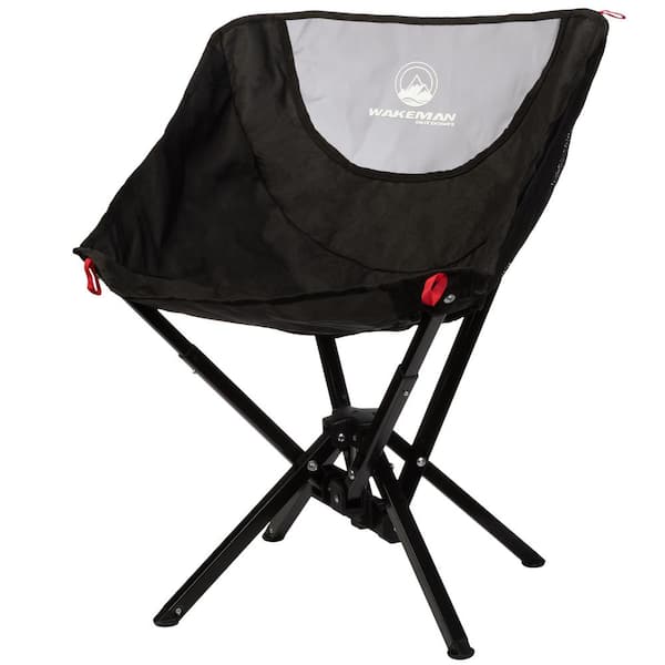 Wakeman Outdoors Portable Camping Chair - Polyester Compact and Foldable Chair - Lightweight Backpacking Chair with Carrying Bag Black