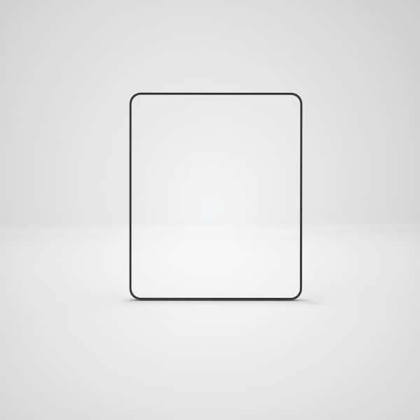 Unbranded Matte Black 30 in. W x 36 in. Metal Framed Rounded Rectangle Bathroom Tempered Glass Wall Vanity Mirror, Anti-Rust