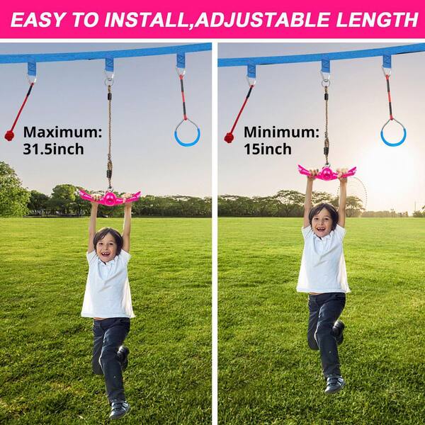 Pink Ninja Twister Swing with 360° Handle Twist-Spin for Kids