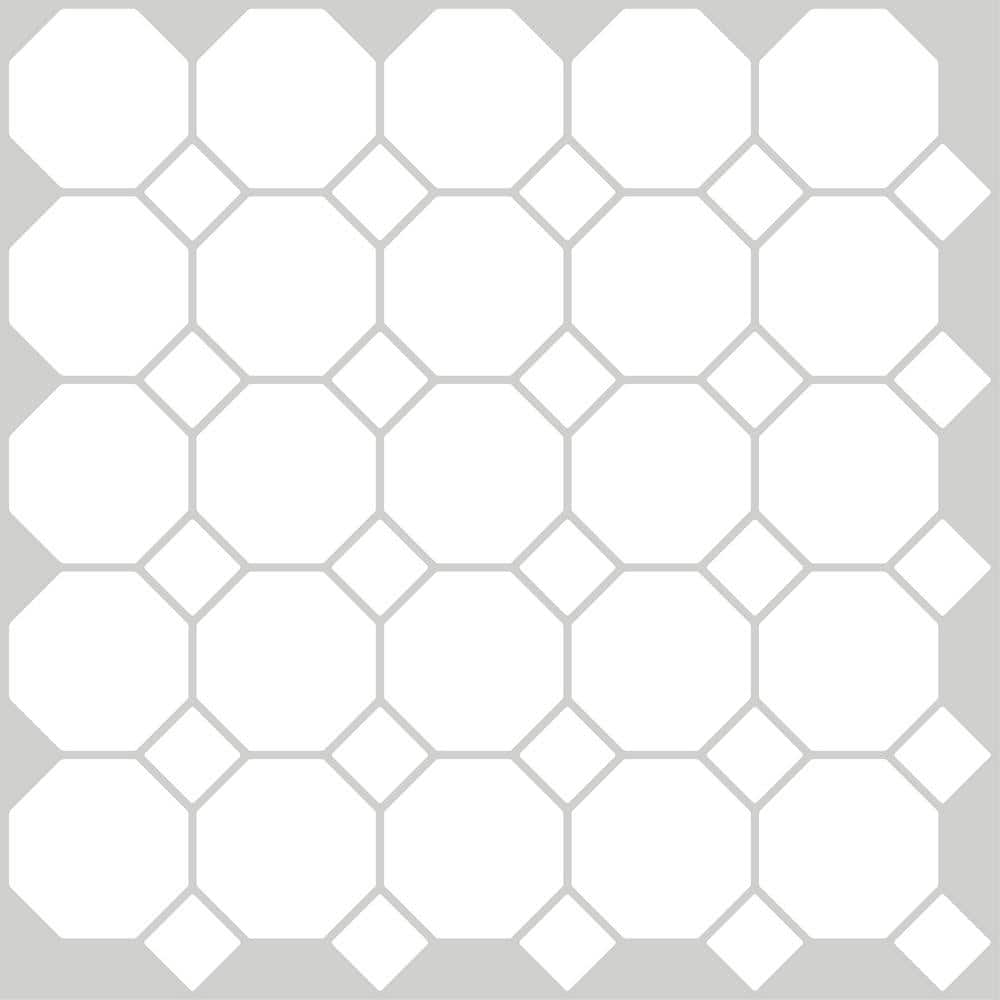 Octagon 10'' W x 10'' L Resin Peel and Stick Mosaic Tile