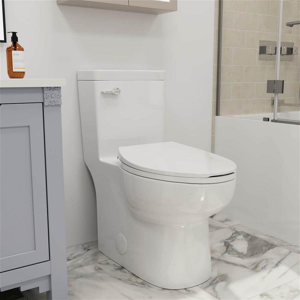 Giving Tree One-Piece Elongated Toilet Silent Siphon Jet Double Flushing  with Bidet Sprayer
