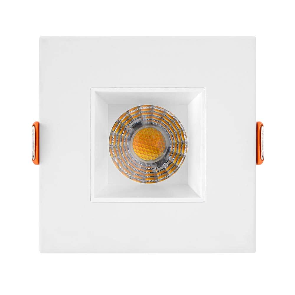 White Aluminum Square LED Recessed Downlight with Adjustable Color Temperature