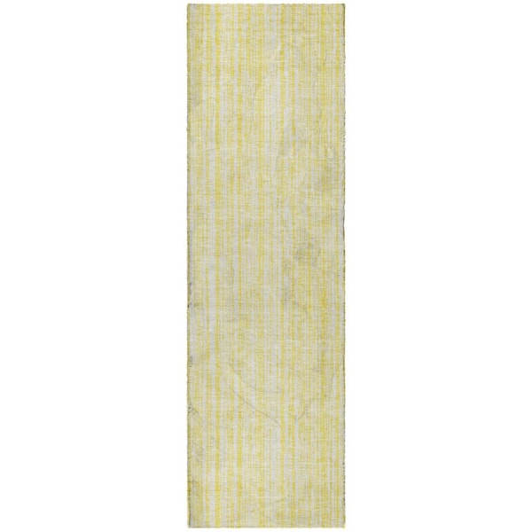 Dream Shag Premium Machine Washable Abstract ADS760 Yellow 2 ft. x 7 ft. Runner Rug