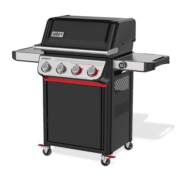 Spirit EP-425 4-Burner Liquid Propane Gas Grill in Black with Rust-Resistant Griddle Insert